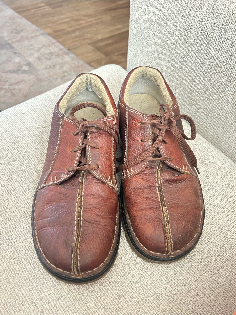 Men's Dr Martens Brown Leather Lace-Up Oxford Shoes - Size 9
